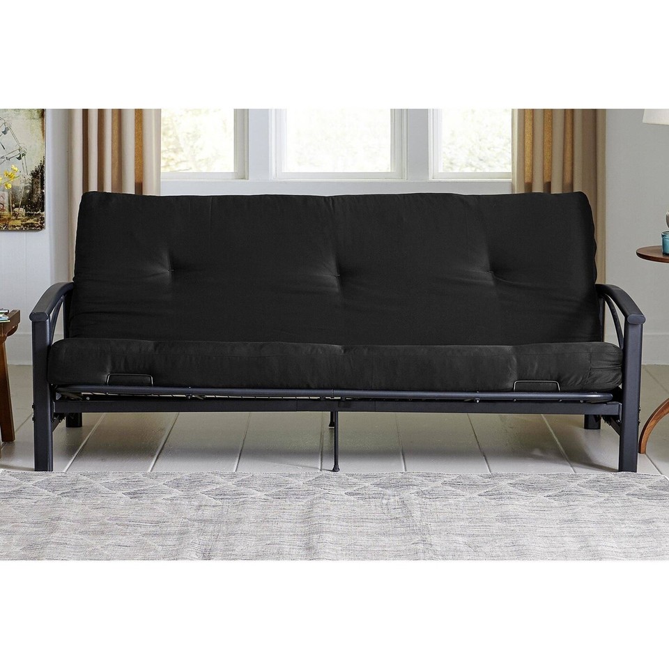 Sofa Bed Couch Futon Mattress Full Size 6" Black Polyester Modern ...