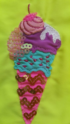 Baby Girls 3-6 Mths- Sun Swimming Top & Bikini Bottoms- ice cream detail - Picture 4 of 9