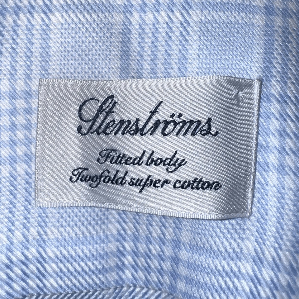 Stenstroms Glencheck Cuerpo Ajustado Doble Algodón Super Camisa de Vestir 17 XL Foto 2 de 4