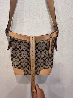 Coach Purse Tan And Brown Shoulder Bag 6346 With Dust Bag And Box