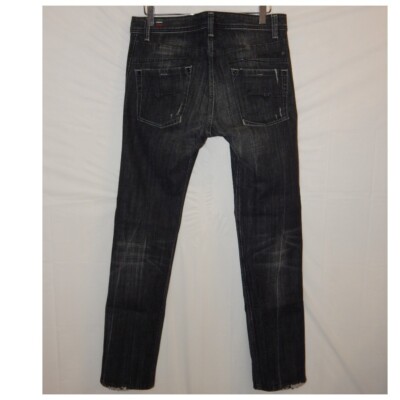 【DISCERNMENT】Destroyed Damage SemiWide Black Denim Jeans DISCERNMENT】Destroyed Damage SemiWide Black Denim Jeans