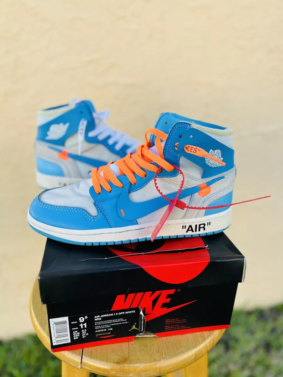 Air Jordan Retro 1 High OG Off-White UNC University Blue Virgil Abloh Nike  Sz 13