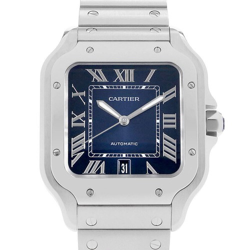 Cartier Santos 100 Automatic Steel White Rubber Band Midsize  display picture 1