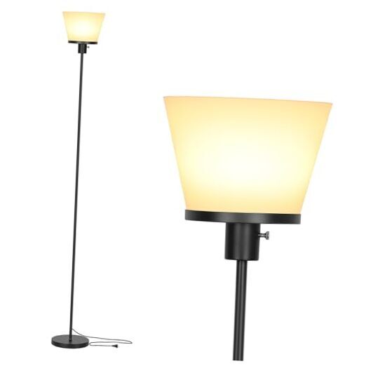LED Floor Lamp Tall Standing Lamp Modern Torchiere Floor Lamps for Black