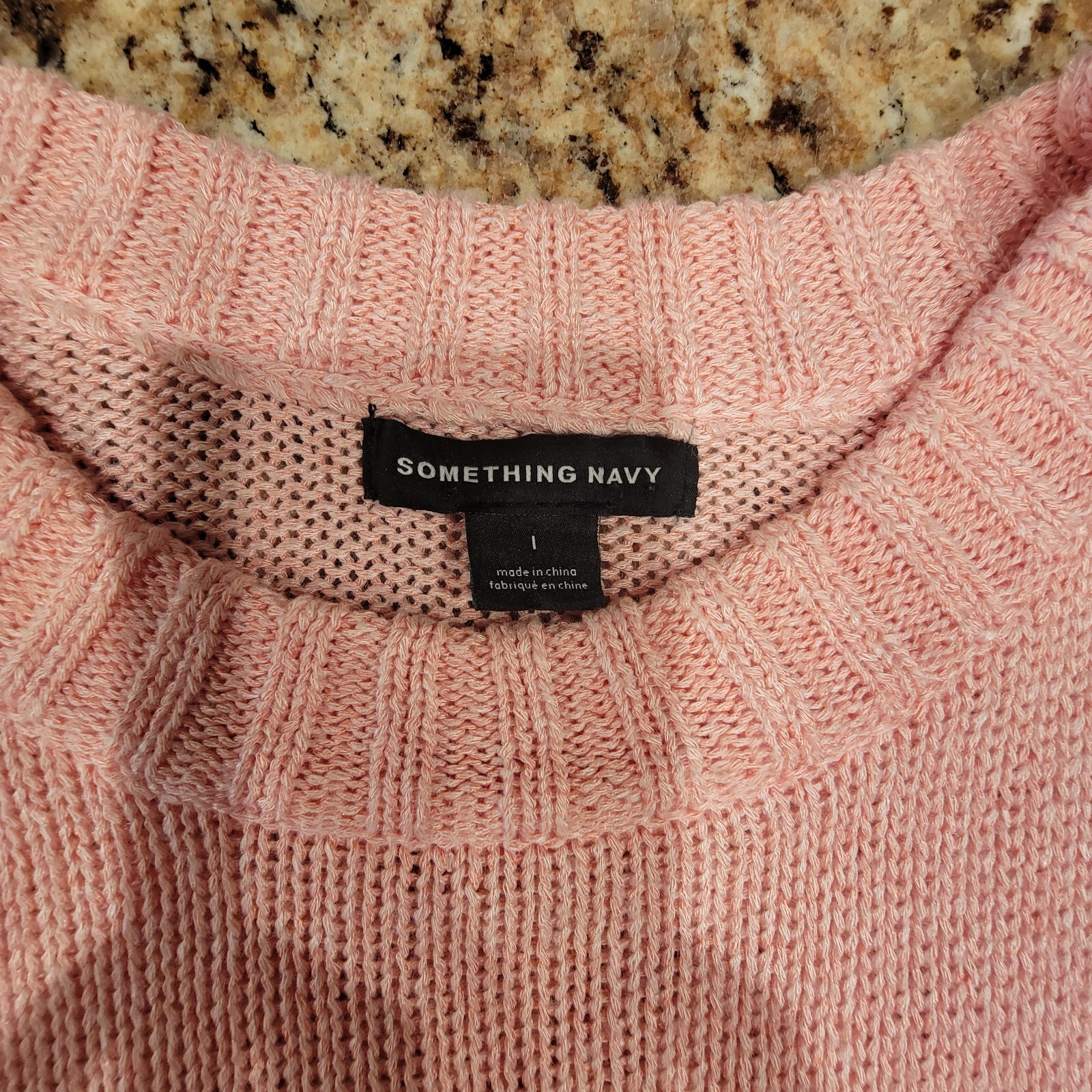 Something Navy Knitted Pink Pullover Sweater Size… - image 5