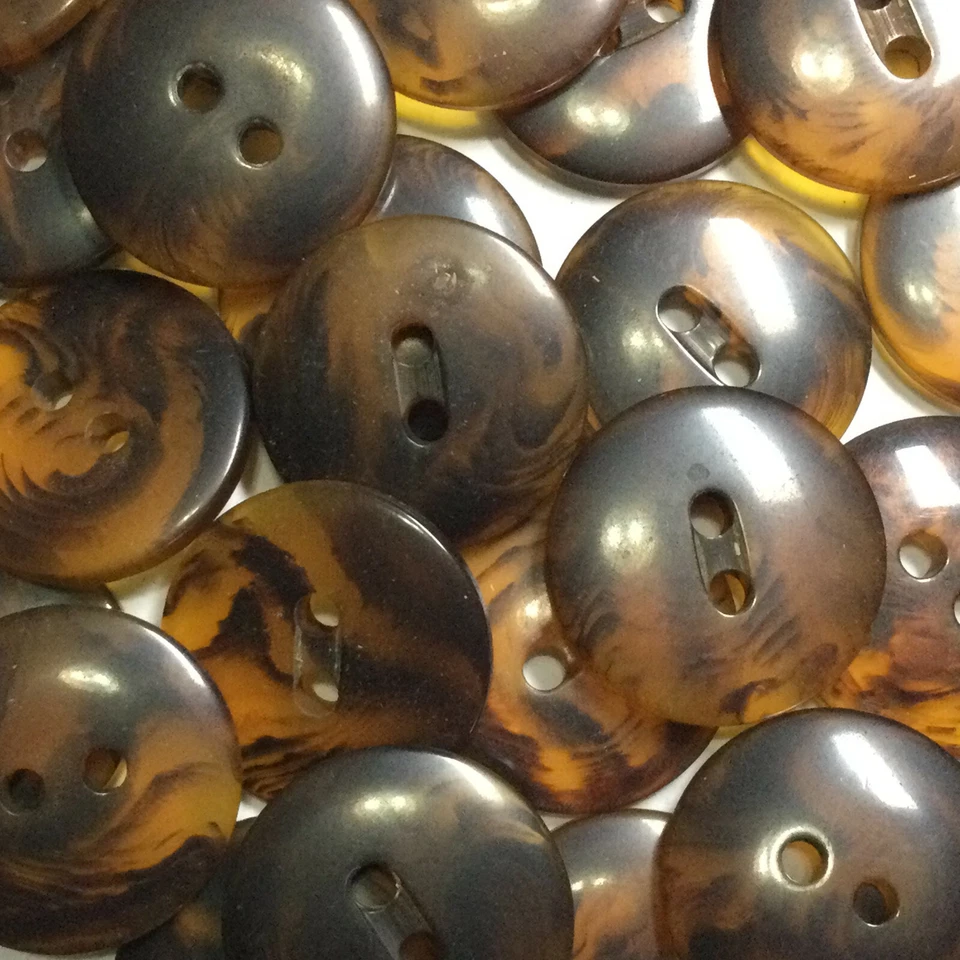 Vintage 80's Faux Tortoise Shell Button Brown/Orange 13mm,15mm,18mm,28mm - Image 2 of 4