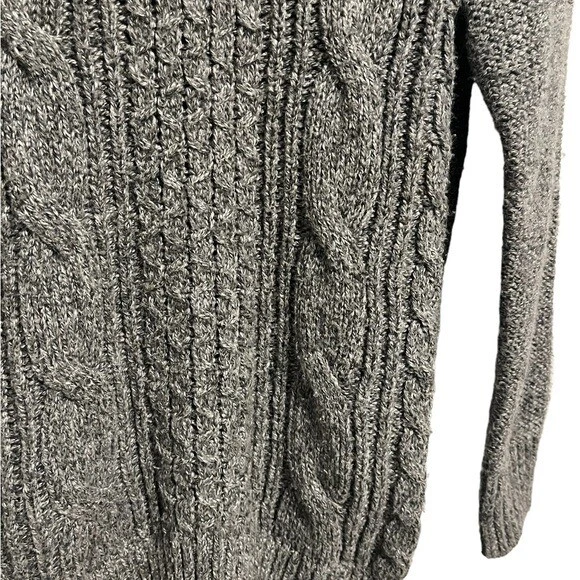 Suéter Abercrombie Niñas Talla 13/14 Niños Gris Cuello Redondo Grueso Cable Tejido Grueso Foto 3 de 4