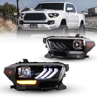 Pair Headlights For 2016-2023 Toyota Tacoma SR/SR5 Projector LED DRL Headlamps