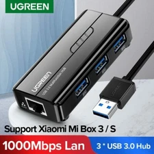 Ugreen USB Ethernet Adapter Hub USB 3.0 2.0 to RJ45 Lan 10/100/1000M Network Car