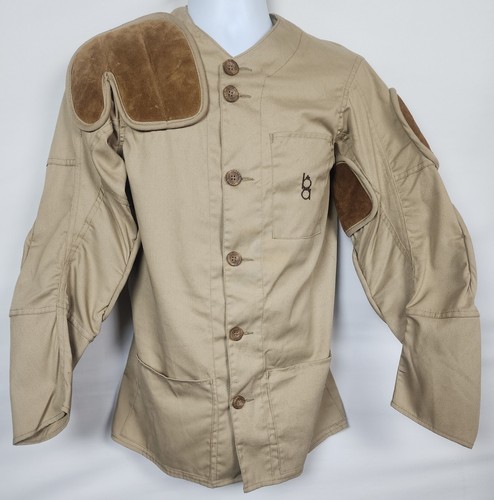 Vintage Bob Allen Shooting Jacket Professional Mens 36 Beige Pads Made USA Solid - Picture 1 of 13