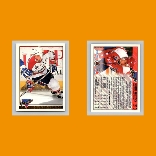 Dmitri Khristich #210 1993 O-Pee-Chee Premier Oro Washington Capitals Hockey Casi Nuevo - Imagen 3 de 3