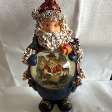 Santa Christmas Snow Globe Multicolor Glass Resin Seasonal Decor Collectible