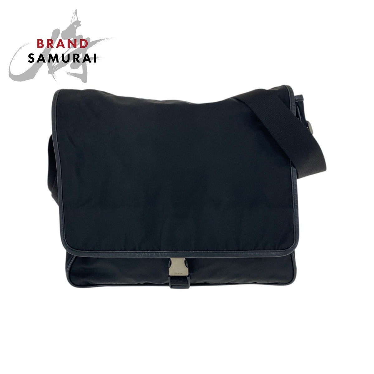Prada Tesute  Silver Fitting Nylon/Leather Shoulder Bag Messenger  504080