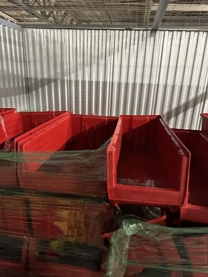 Quantum Storage Systems QUS973 QUS974 Red Stack Bin Warehouse Bins