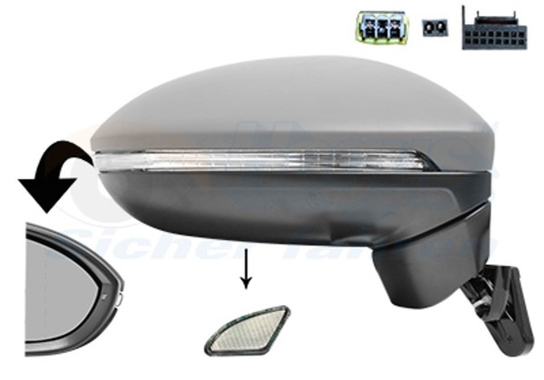 AußEnspiegel Hagus VAN Wezel 5819828 FüR VW Touran 5T1 Komplettspiegel Konvex-image