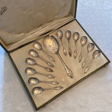Edmond Molle Antik Franz&ouml;sisch 950 Silber Vermeil Eisl&ouml;ffel Set