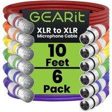 Cables XLR De 10 Pies, Paquete De 6 Cables De Micrófono, Cables De Micrófono XLR