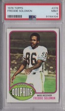 Freddie Solomon 1976 Topps PSA 9 Mint Graded Card Miami Dolphins Rookie #278. rookie card picture
