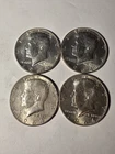 1964-P 4 Kennedy Silver-Half Dollars -Lot of 4 Coin 90% Silver-Philly 2.00 FACE