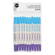 Dritz Dual Purpose Marking Pens Mark-B-Gone Disappearing Ink 12 Pc