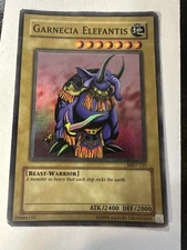 Yugioh Garnecia Elefantis ATK-2400 DEF 2000 1996 (Details in Listing)- Damaged