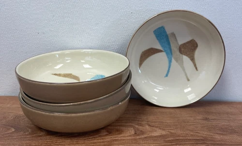 Vintage Red Wing Pottery Set Of 4 Pompeii Fruit Bowls 5” Round