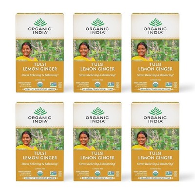 **6pack** Organic India - Tulsi Lemon Ginger Tea (6x18bags/box)