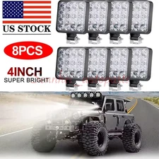 8pcs 12V LED Work Light Bars Flood Spot Light Driving Lamp Offroad Car Truck SUV