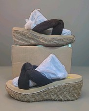 Volatile Sunridge Knotted Soft Strap Wedge Sandal Black 8M A641161
