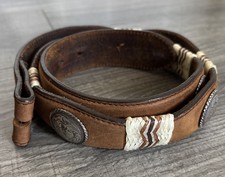 Tony Lama “Cutting Champ” Cowboy Western Belt Size 36 Silver Conchos 79807