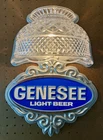 New Vintage Genesee Light Beer Crystal Wall Shade/Candelabra Lighted Sign # 6044