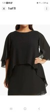 Marina Overlay Shift Dress Black Size 22W