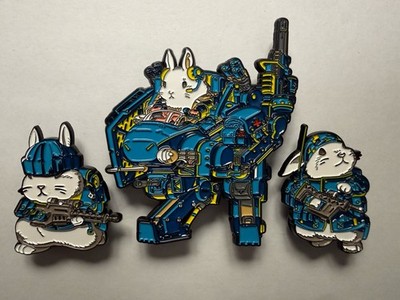 Ren Wei Pan Ego Death Designs Captain Cottontail Bunny Mech Pin Set LE 50