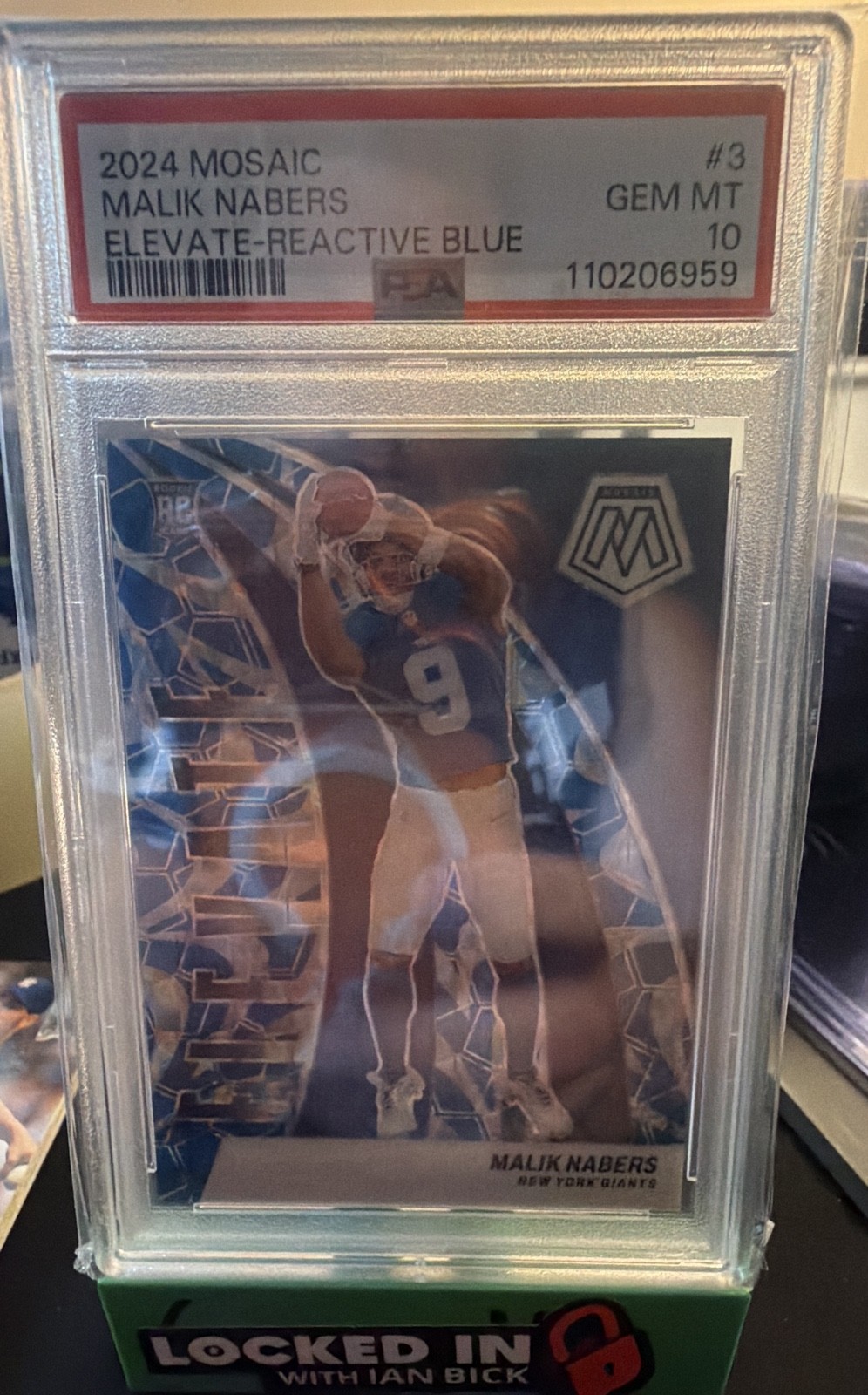 Malik Nabers Panini Mosaic Elevate #3 Reactive Blue