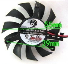 BRUSHLESS FAN 53mm power logic PLD06010S12L 12v 0.20A video card Fan 2Pin