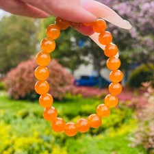 SL19-Natural Orange Chalcedony Beaded Bracelet-Calming Heal Crystal Jewelry 1pcs