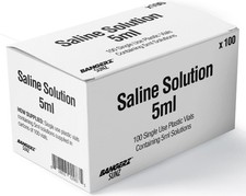 Saline Solution Vials 5mL, 100 Count Portable Single-Use Drops