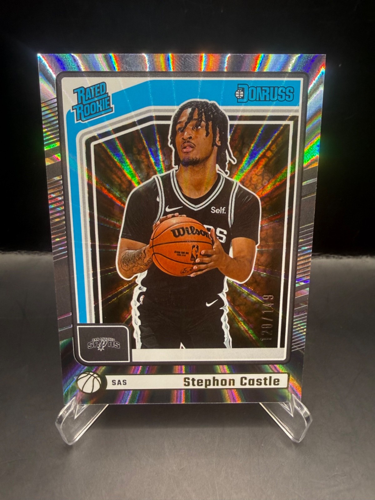 2024-25 Panini Donruss Stephon Castle Holo Lazer Rated Rookie /149 (RC) #244
