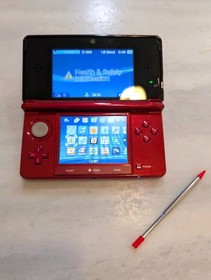 Nintendo 3DS Red Handheld Console Wi-Fi 3D Audio w/ Stylus & Charger CTR-001