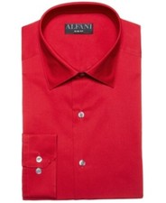 Alfani Men Slim Fit Stain Resistant Dress Shirt in Red XL 17-17.5 36/37