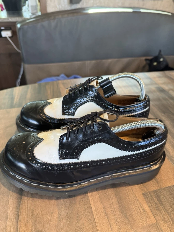 Zapatos Bex Vintage Dr Marten Punta de Ala 3989 - Blanco y Negro - Reino Unido Talla 7 Foto 4 de 4