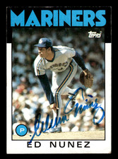Ed Nunez Mariners 1986 Topps Auto #511 On-Card Autograph Baseball SIGNED w/COA