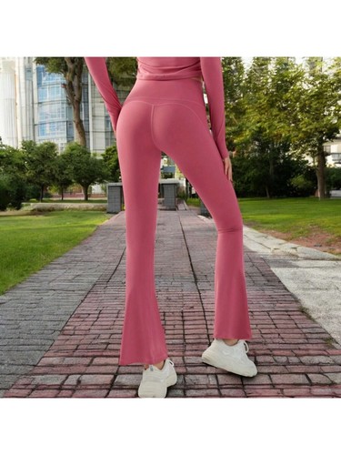 Damen High Waist Flare Leggings mit Stretchstoff - Bild 12 von 24