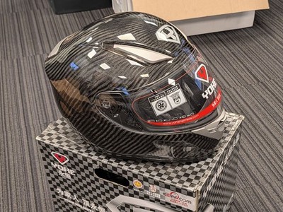 Yohe FF-991 Predator-Style Carbon Fibre Full Face Motorcycle/Trackday Helmet *L*