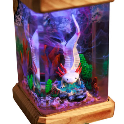 Axolotl Lamp, Underwater Night Light, Deep Blue Sea Lamp, Ocean Lamp Gift