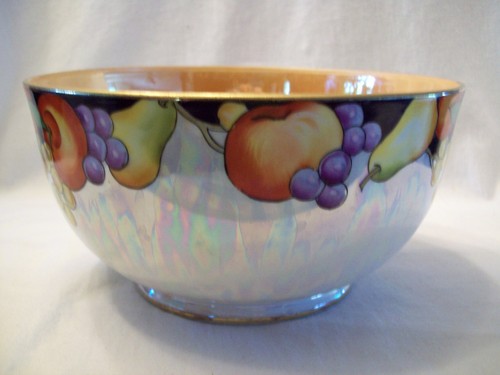 Vtg. Noritake Lusterware Bowl Featuring Fruit Design - Afbeelding 2 van 4