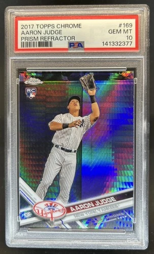2017 Topps Chrome Aaron Judge RC Prism Refractor Rookie #169 Yankees PSA 10