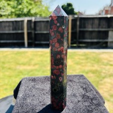 Polished Rainbow Plum Blossom Jade Point Tower Minerals/Crystals Mineral 