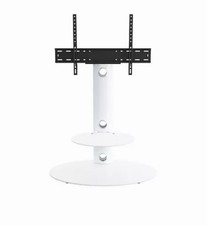 AVF Lugano 800 mm Oval Pedestal TV Stand for 32-65" TVs - White