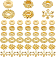 300 StüCk Goldene Abstandsperlen 6 Stile Legierung Disc Spacer Donut Bicone Blum